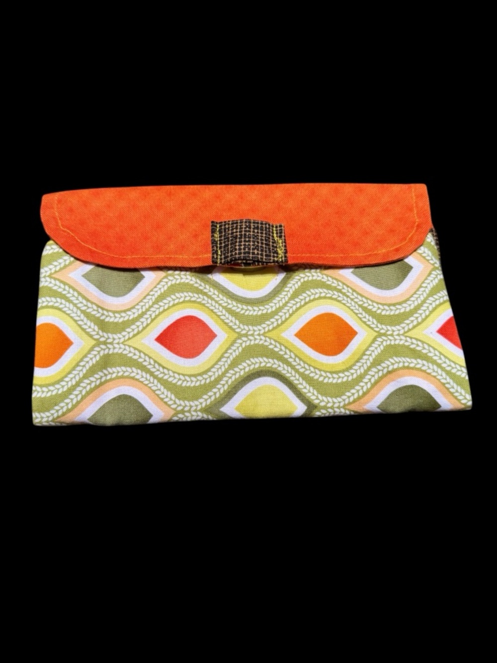 Orange Patterned Women's Clutch Bag